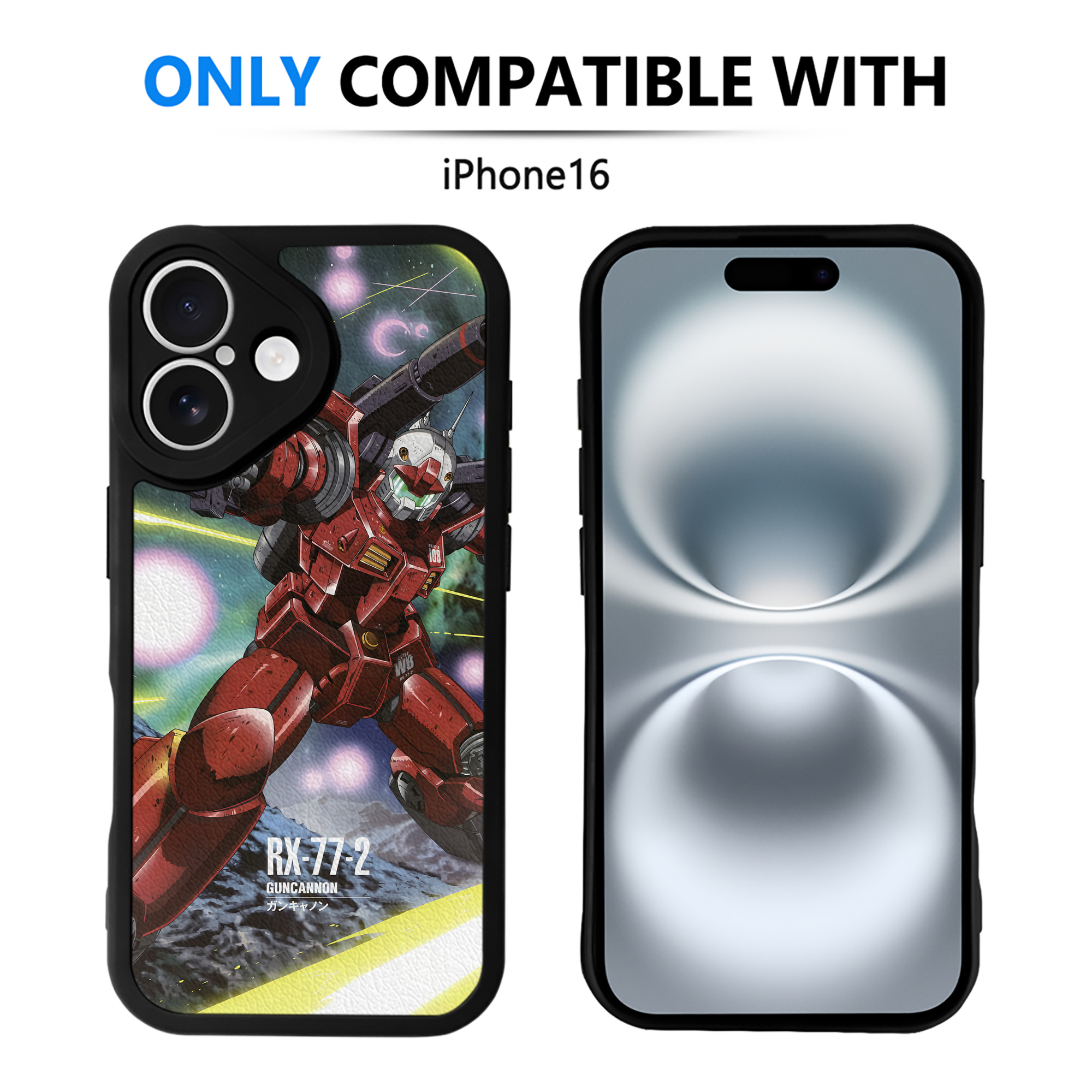（画像用） 機動戦士ガンダム Mobile Suit Gundam 【iPhone 16シリーズ対応】シリコンスマホケース（レザー調） 材質：シリコン